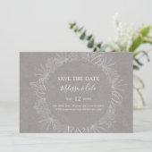 Rustic Winter | Horizontaal grijs sparen de Datum Save The Date (Staand voorkant)