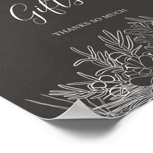 Rustic Winter | Houtskool Kaarten en Cadeaus Bord Poster (Hoek)