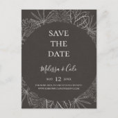 Rustic Winter | Houtskool Save The Date-ansichtkaa Uitnodiging Briefkaart (Voorkant)