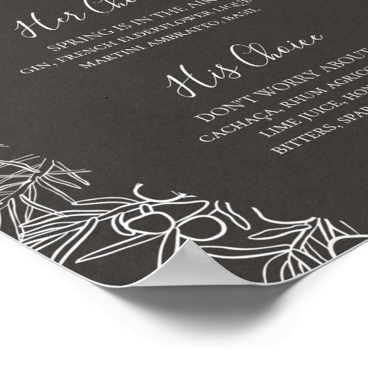 Rustic Winter | Houtskool Signature Drinks Bord Poster (Hoek)