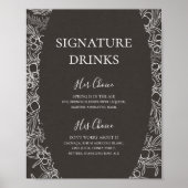 Rustic Winter | Houtskool Signature Drinks Bord Poster (Voorkant)