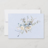Rustic Winter Ijsblauw & Witte Bloemen Save The Date (Achterkant)