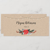 Rustic Winter Kerstbruiloft Kaart (Voorkant / Achterkant)