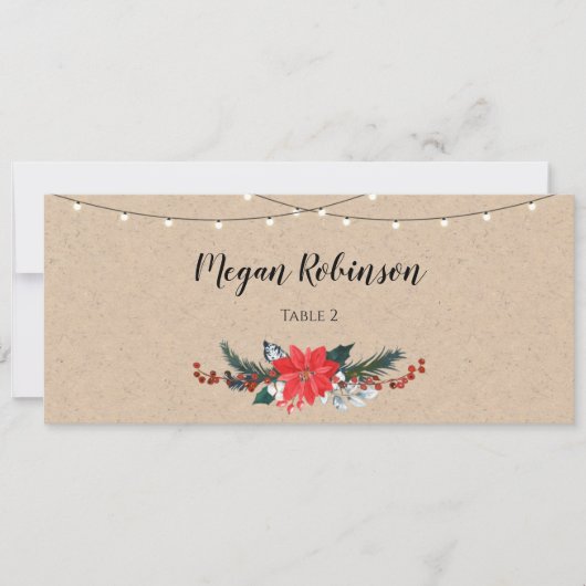 Rustic Winter Kerstbruiloft Kaart (Voorkant)