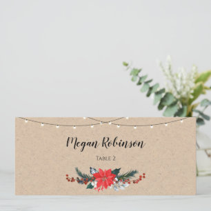 Rustic Winter Kerstbruiloft Kaart