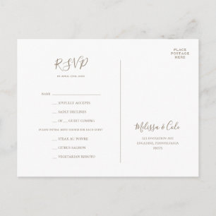 Rustic Winter Keuze uit het Kraft-menu RSVP-kaar Briefkaart
