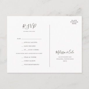 Rustic Winter Keuze uit het menu Kool RSVP-kaart