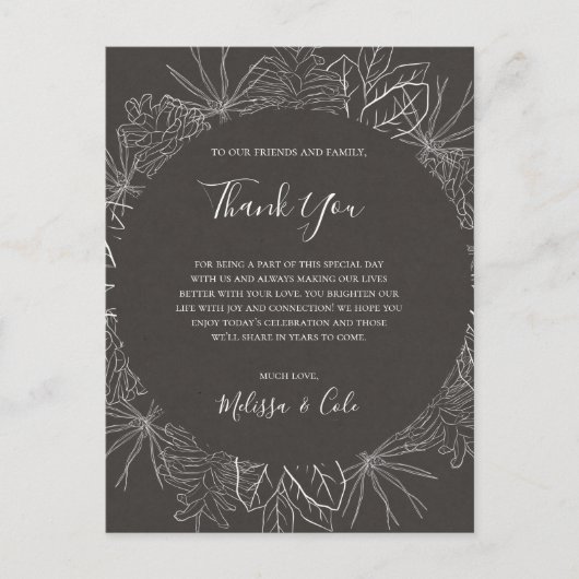 Rustic Winter | Kool Hartelijk dank voor uw ontvan Briefkaart (Voorkant)