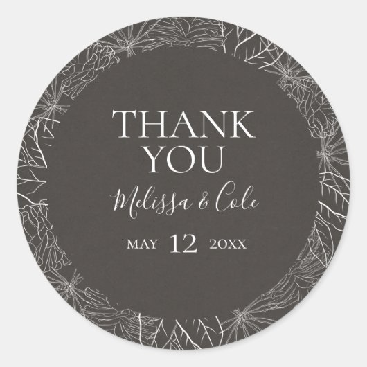 Rustic Winter | Koolstof Hartelijk dank voor posit Ronde Sticker (Voorkant)