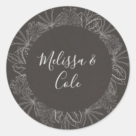 Rustic Winter | Koolstof weddenschappen Ronde Sticker
