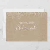 Rustic Winter | Kraft Bridesmaid-conceptkaart Kaart (Voorkant)