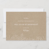 Rustic Winter | Kraft Bridesmaid-conceptkaart Kaart (Achterkant)