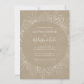 Rustic Winter | Kraft Couples Shower Invitation Kaart (Voorkant)