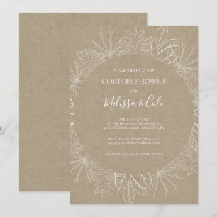 Rustic Winter   Kraft Couples Shower Invitation Kaart