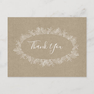 Rustic Winter Kraft - Dank u Briefkaart