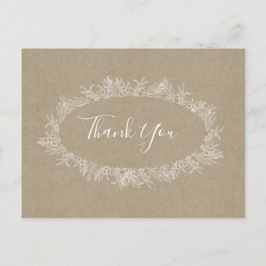 Rustic Winter | Kraft - Dank u Briefkaart (Voorkant)