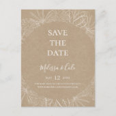 Rustic Winter | Kraft Save The Date-ansichtkaart Uitnodiging Briefkaart (Voorkant)