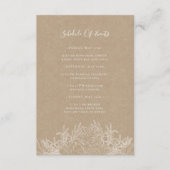Rustic Winter | Kraft Schedule of Events Card Informatiekaartje (Voorkant)