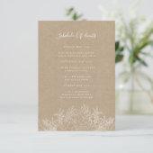 Rustic Winter | Kraft Schedule of Events Card Informatiekaartje (Staand voorkant)