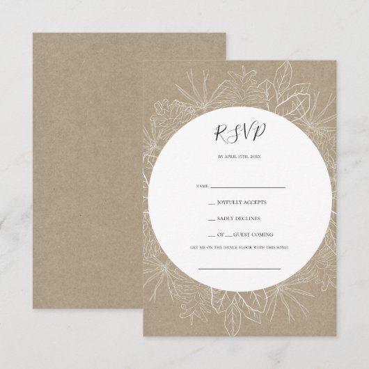 Rustic Winter | Kraft Song Request RSVP Card Kaartje (Voorkant / Achterkant)