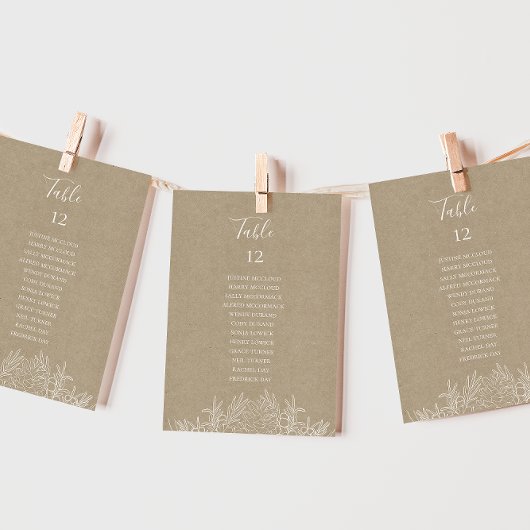 Rustic Winter | Kraft Table Number Seating Chart