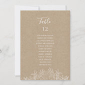 Rustic Winter | Kraft Table Number Seating Chart (Voorkant)