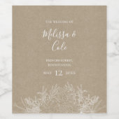 Rustic Winter | Kraft Weddenschap Wijn Label Etiket (Enkel label)