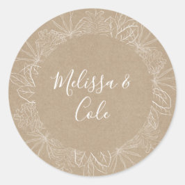 Rustic Winter | Kraft Wedding Envelope-zegels Ronde Sticker