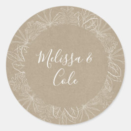 Rustic Winter | Kraft Wedding Envelope-zegels Ronde Sticker