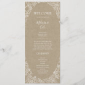 Rustic Winter | Kraft Wedding Programme Programmakaart (Voorkant)