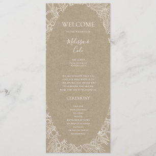 Rustic Winter   Kraft Wedding Programme Programmakaart