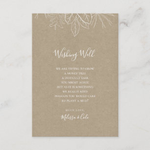 Rustic Winter   Kraft Wedding Wishing Well Card Informatiekaartje