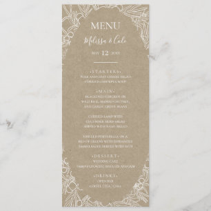 Rustic Winter   Menu Kraft Wedding Dinner