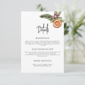 Rustic Winter Minimalist Wedding Details Informatiekaartje (Staand voorkant)