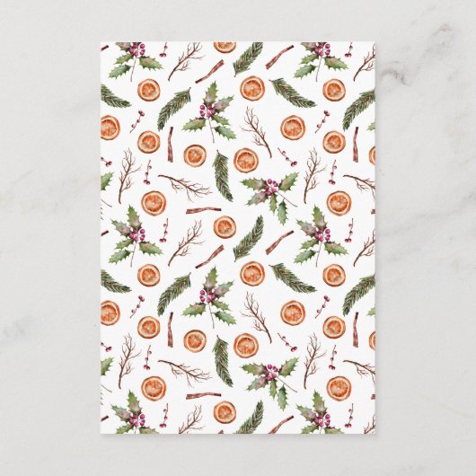 Rustic Winter Minimalist Wedding Details Informatiekaartje (Achterkant)