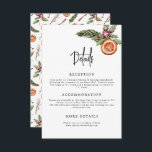 Rustic Winter Minimalist Wedding Details Informatiekaartje<br><div class="desc">Robuuste winterdagbouwkaart met de waterverf van winterplantaardig materiaal,  zoals mistletoe,  pijnboomtak,  bessen,  sinaasappel,  enz. Pas deze kaart aan door informatie toe te voegen over uw bruiloft,  inclusief ontvangst,  huisvesting en website.</div>