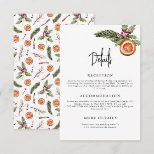 Rustic Winter Minimalist Wedding Details Informatiekaartje