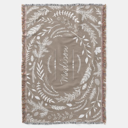 Rustic Winter Monogram Deken (Voorkant Verticaal)