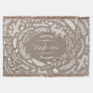 Rustic Winter Monogram Deken