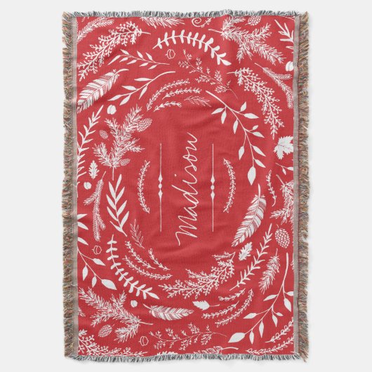 Rustic Winter Monogram Deken (Voorkant Verticaal)