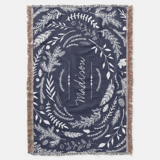 Rustic Winter Monogram Deken (Voorkant Verticaal)