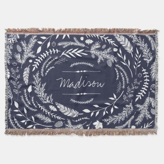 Rustic Winter Monogram Deken (Voorkant)