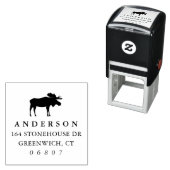Rustic Winter Moose Return Address Zelfinktende Stempel (In situ)