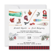 Rustic Winter Mountain | Camping Wedding Invitatio