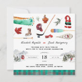 Rustic Winter Mountain | Camping Wedding Kaart (Voorkant)