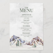 Rustic Winter Mountain Forest Wedding Menu (Voorkant)