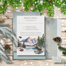 Rustic Winter Mountain Lodge RSVP Beantwoorden