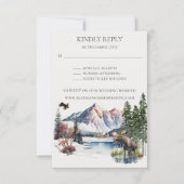 Rustic Winter Mountain Lodge RSVP Beantwoorden Kaart (Voorkant)