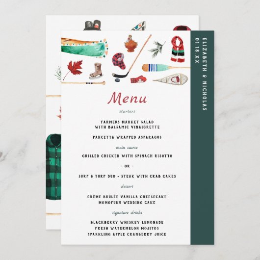 Rustic Winter Mountain | Menu Camping Wedding