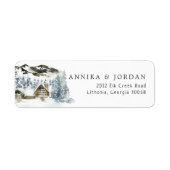 Rustic Winter Mountain Return Label (Voorkant)